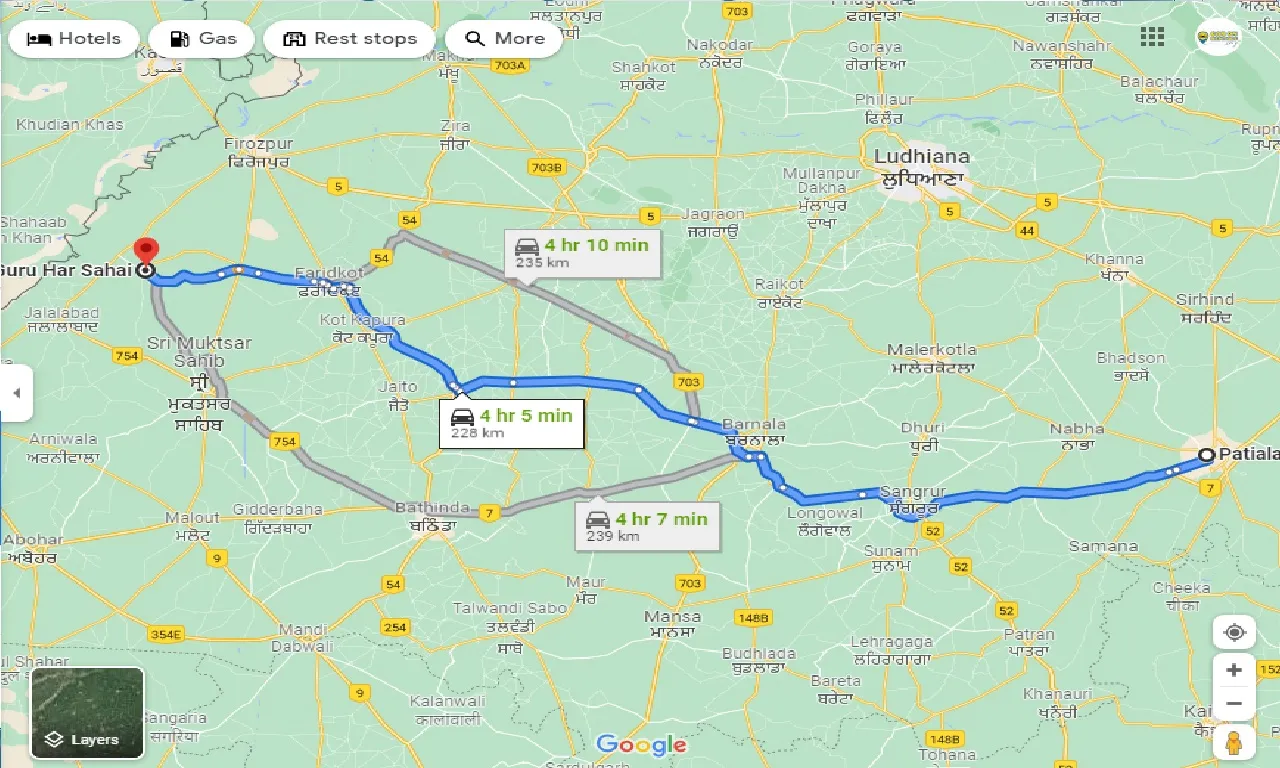 patiala-to-guru-har-sahai-one-way