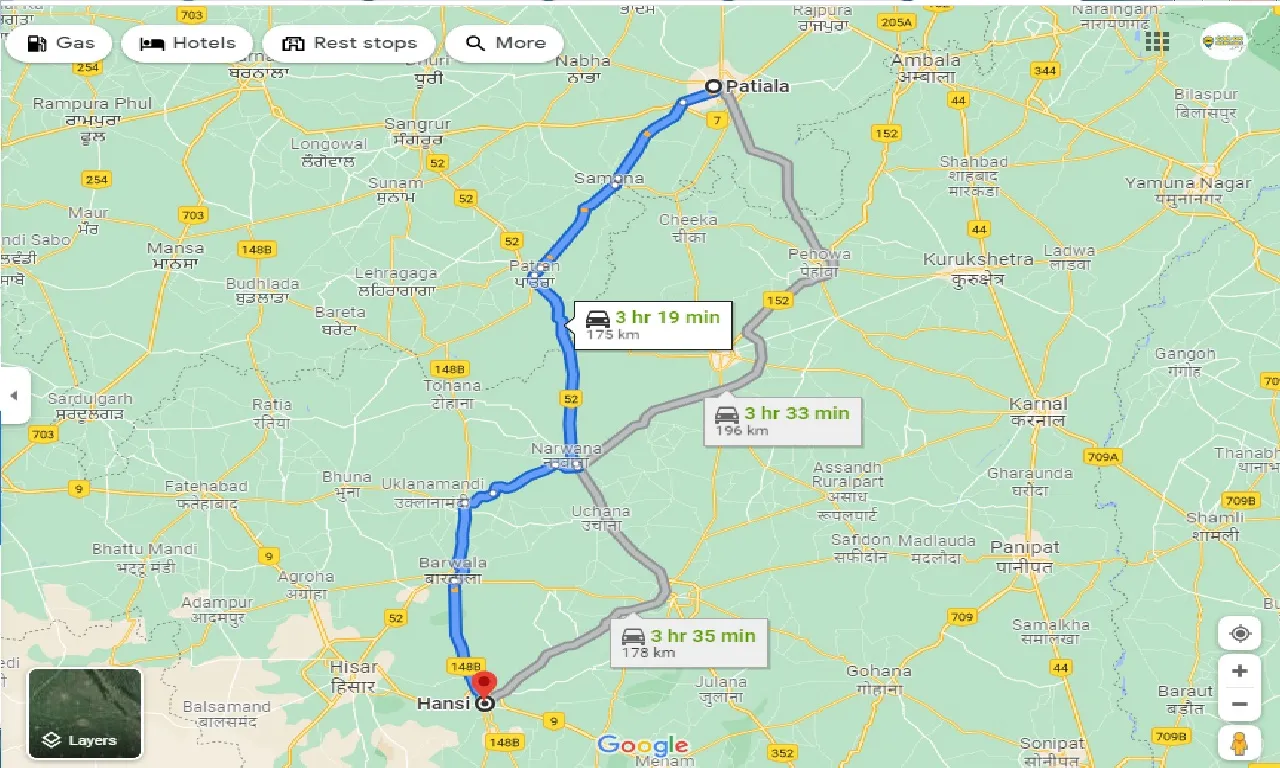 patiala-to-hansi-one-way