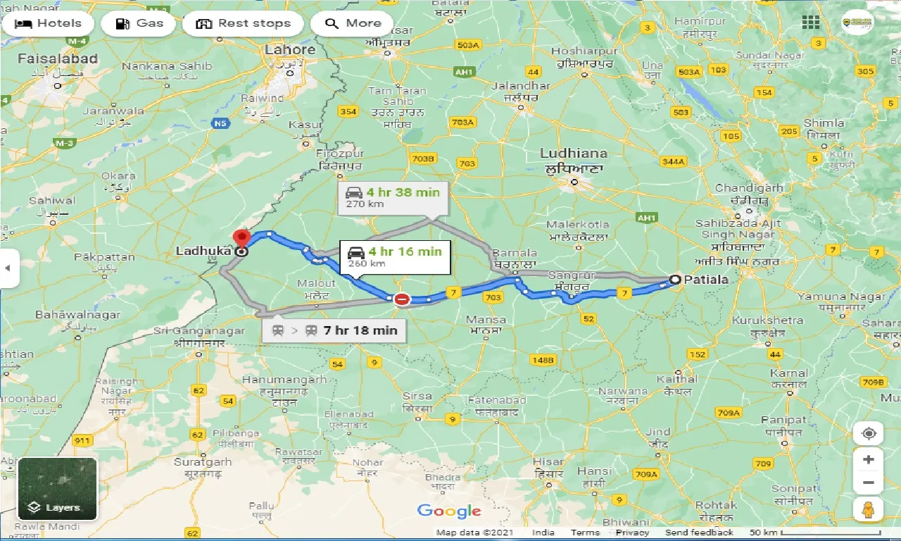 patiala-to-ladhuka-one-way