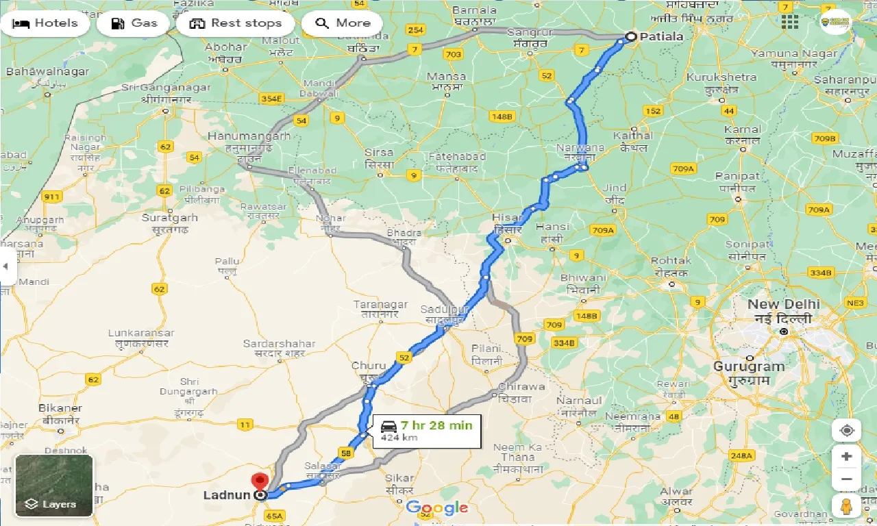 patiala-to-ladnun-one-way