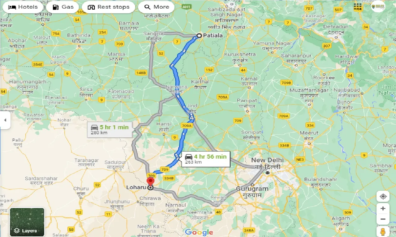 patiala-to-loharu-one-way