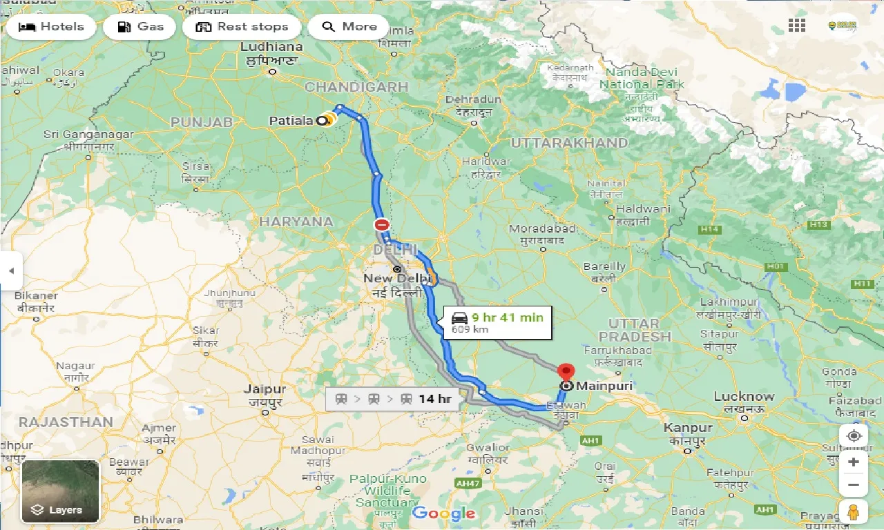 patiala-to-mainpuri-taxi