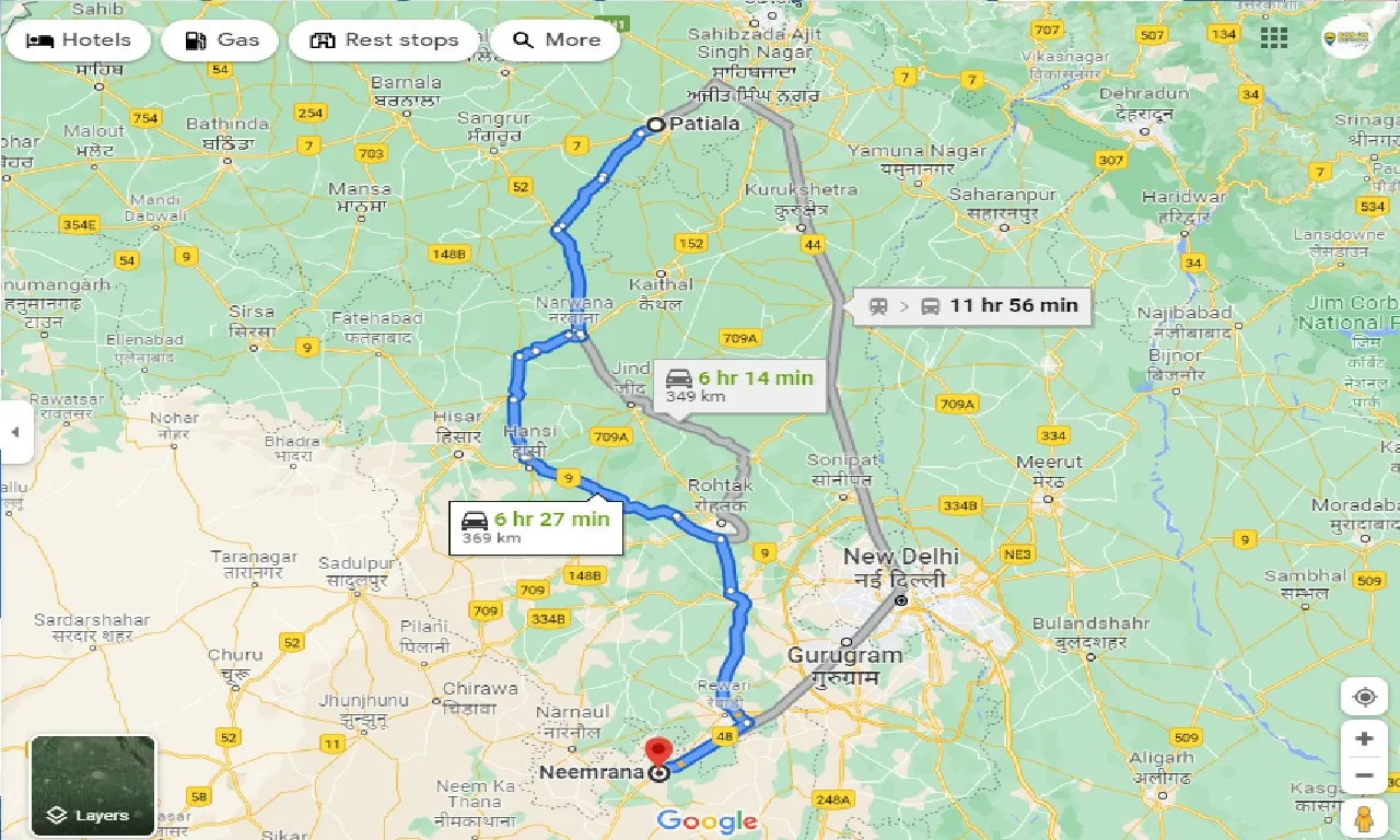 patiala-to-neemrana-one-way