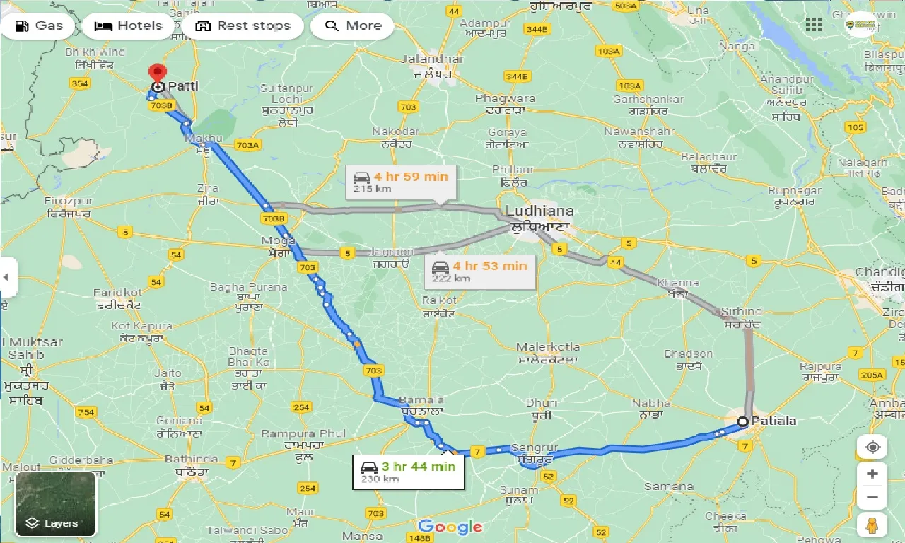 patiala-to-patti-one-way
