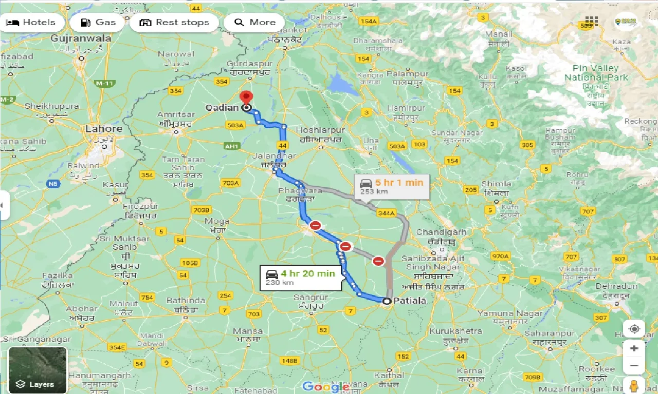 patiala-to-qadian-one-way