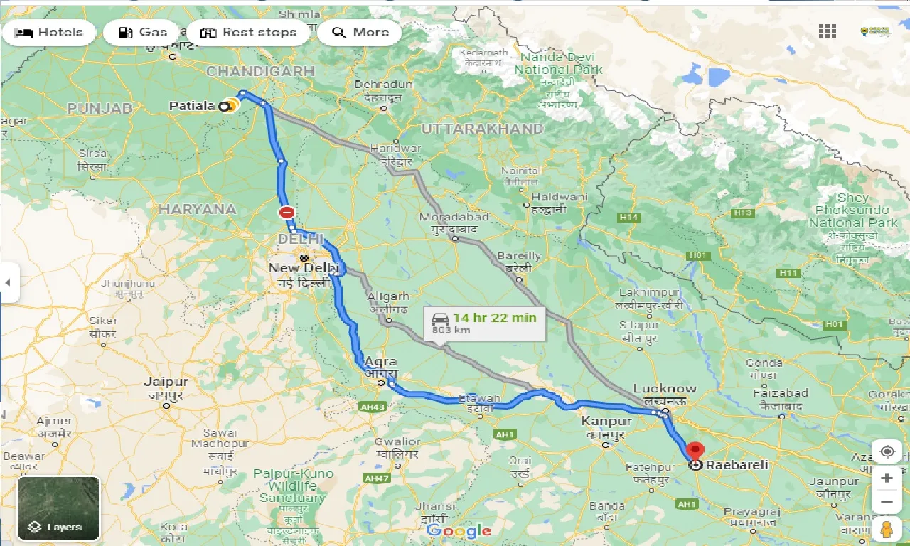 patiala-to-raebareli-one-way