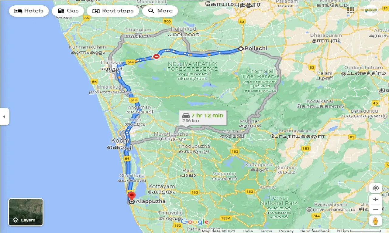 pollachi-to-alleppey-round-trip