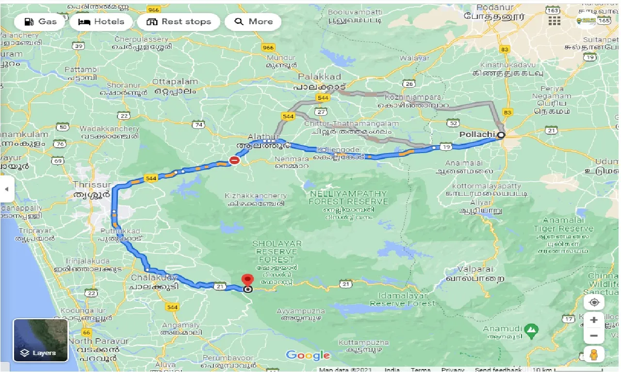 pollachi-to-athirapally-one-way