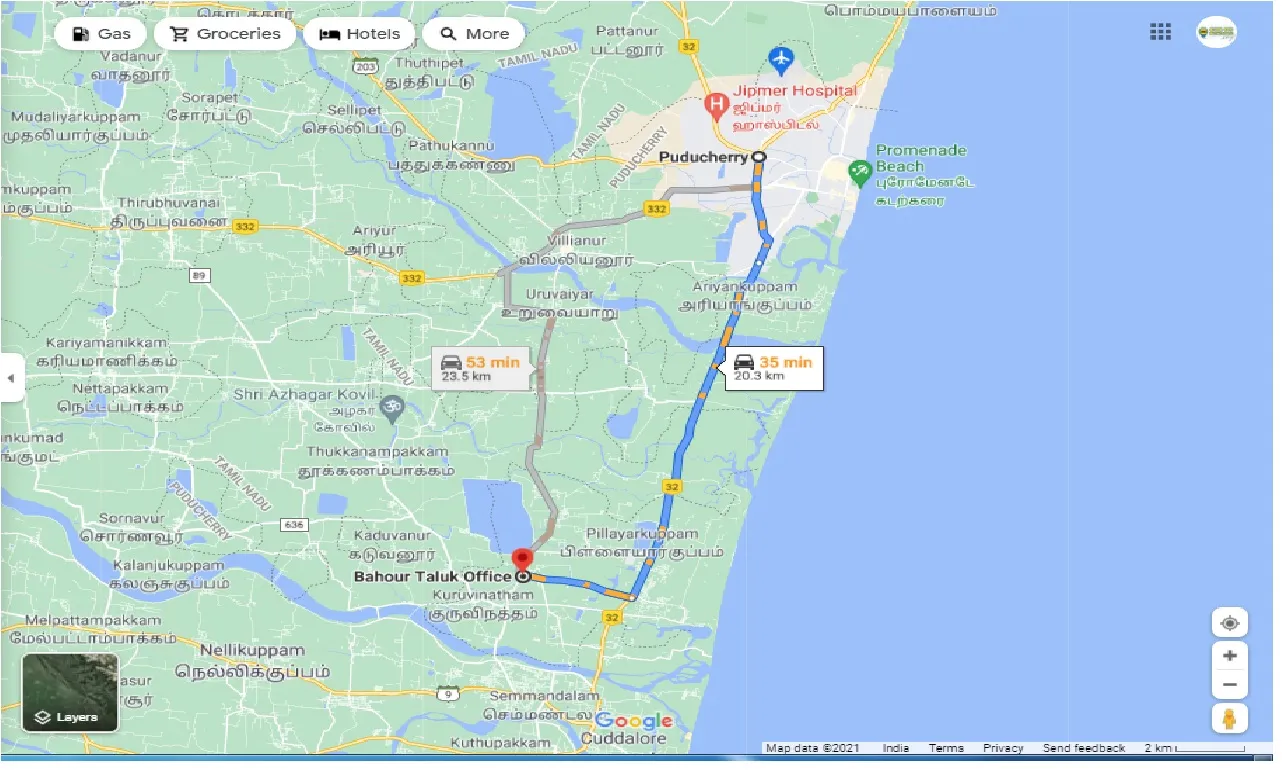 pondicherry-to-bahour-taluk-round-trip