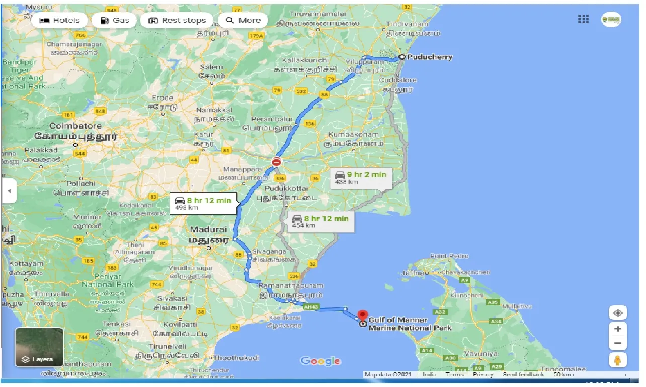 pondicherry-to-gulf-of-mannar-marine-national-park-one-way