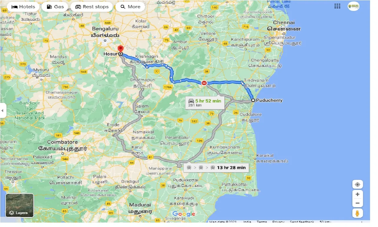 pondicherry-to-hosur-round-trip