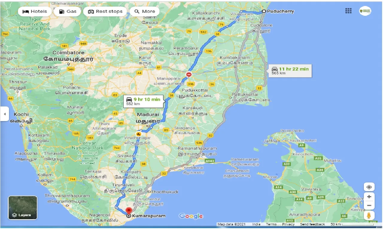 pondicherry-to-kumarapuram-one-way