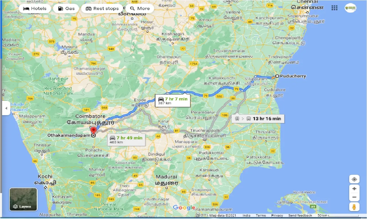 pondicherry-to-othakalmandapam-one-way