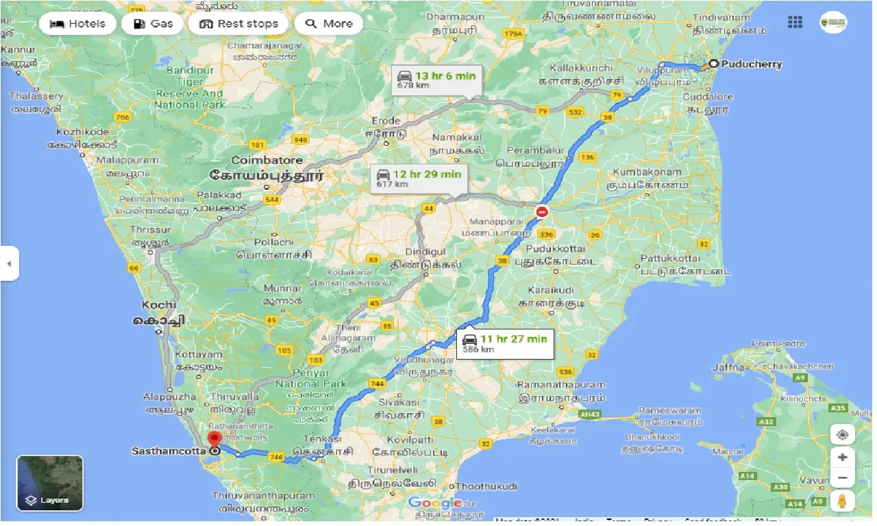 pondicherry-to-sasthamcotta-one-way