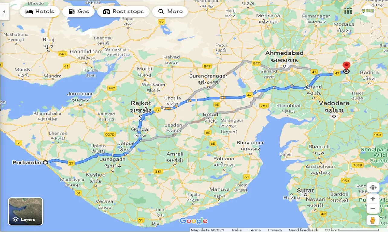 porbandar-to-balasinor-one-way