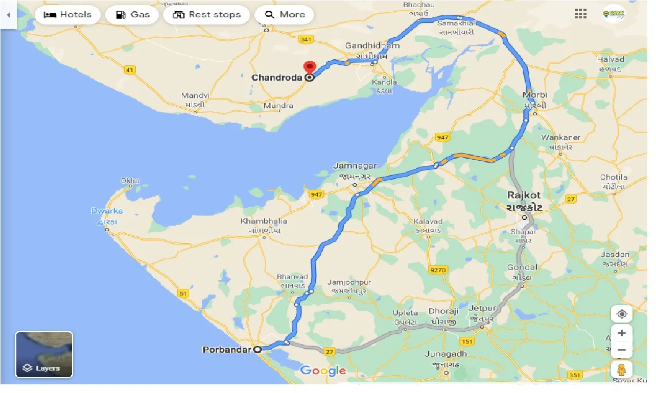 porbandar-to-chandroda-taxi