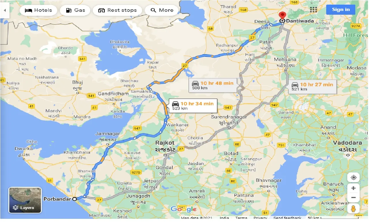 porbandar-to-dantiwada-taxi