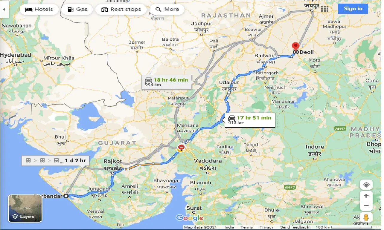 porbandar-to-deoli-one-way