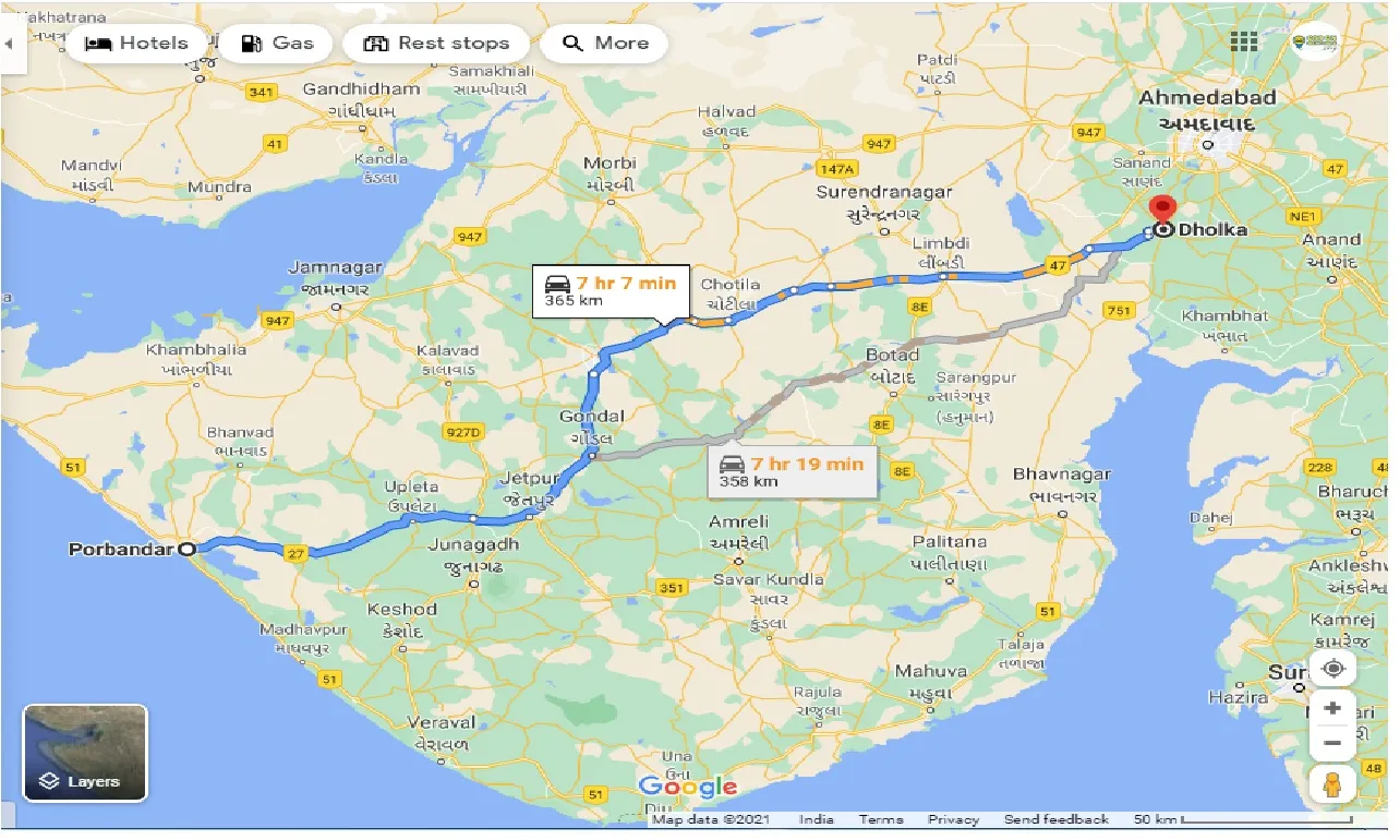 porbandar-to-dholka-taxi