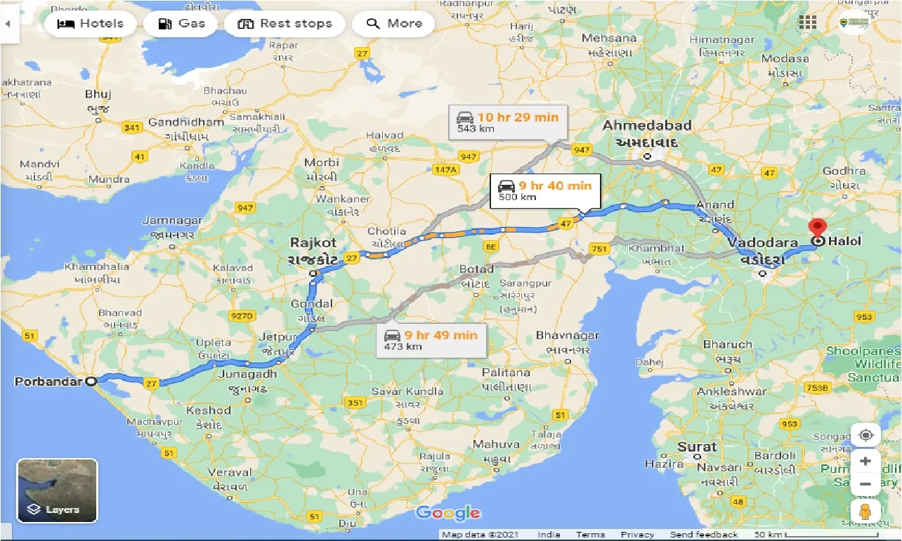 porbandar-to-halol-taxi