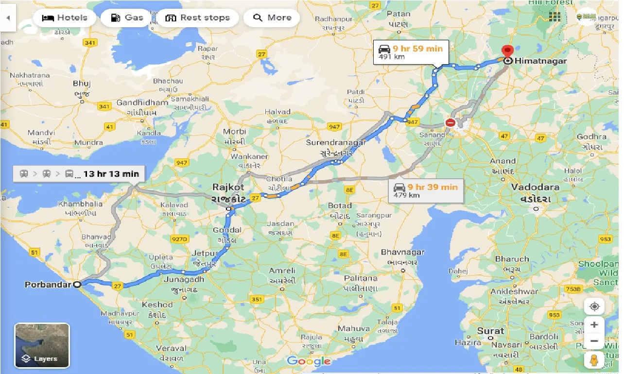 porbandar-to-himatnagar-one-way