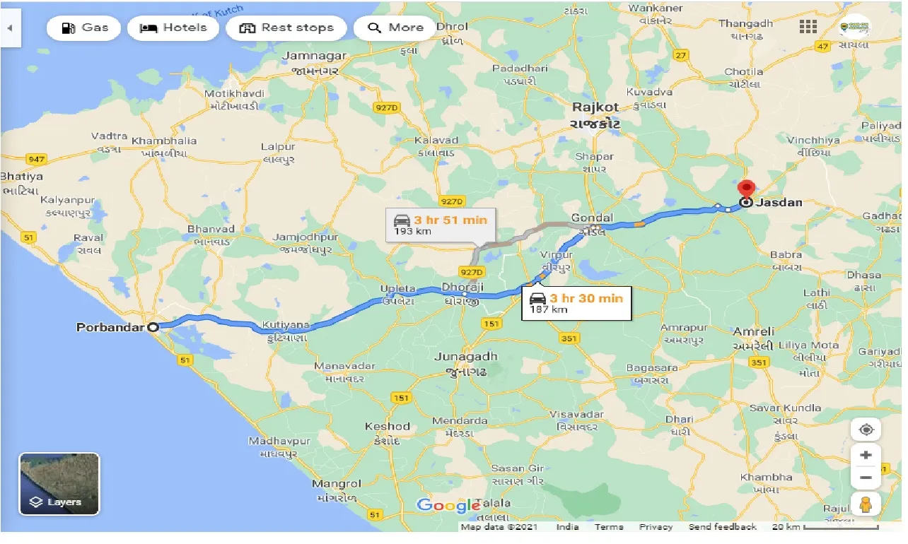 porbandar-to-jasdan-one-way