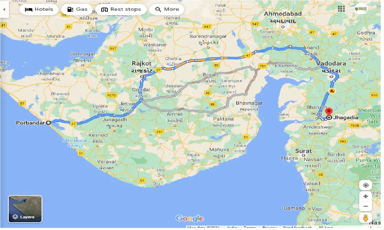 porbandar-to-jhagadia-one-way