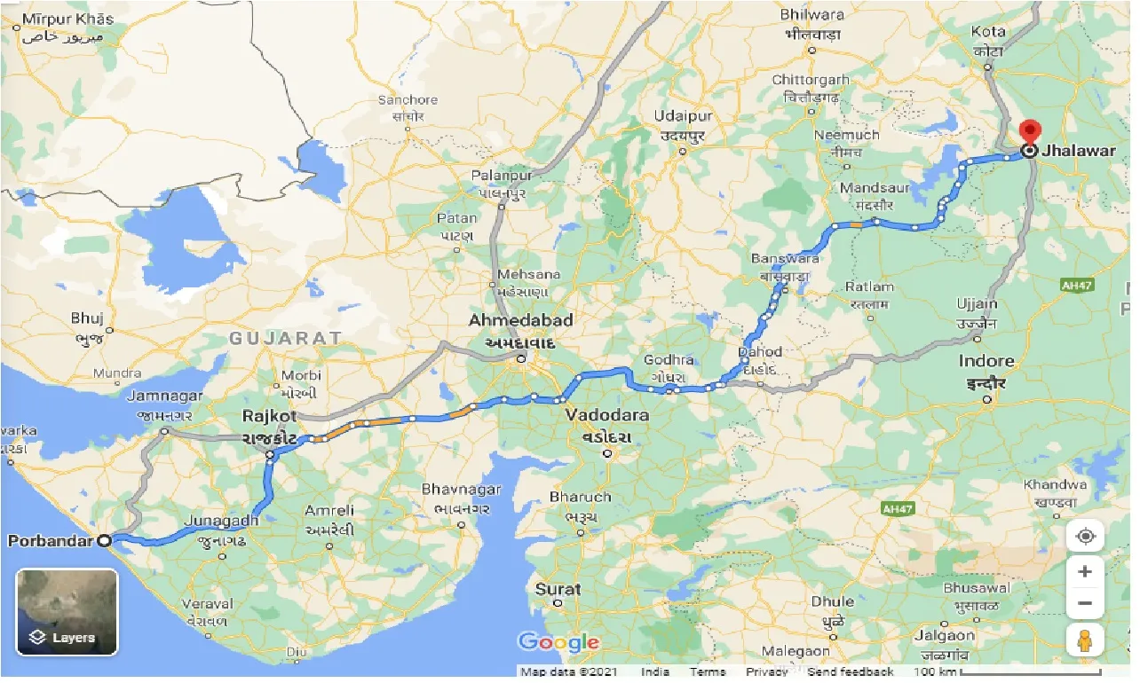 porbandar-to-jhalawar-taxi