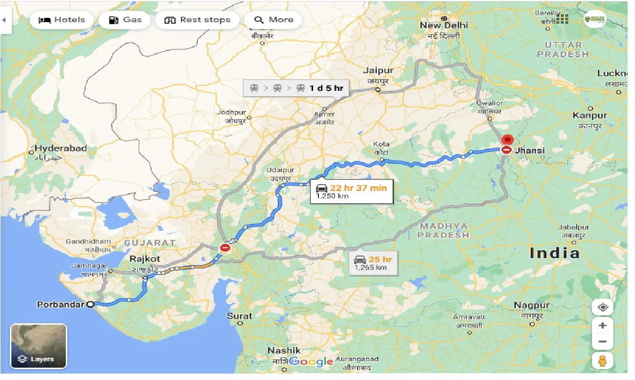 porbandar-to-jhansi-taxi