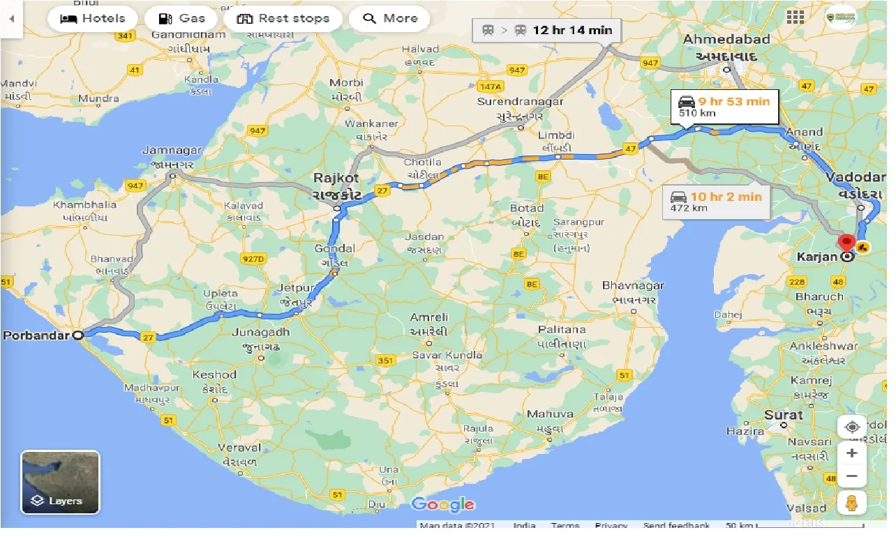 porbandar-to-karjan-taxi