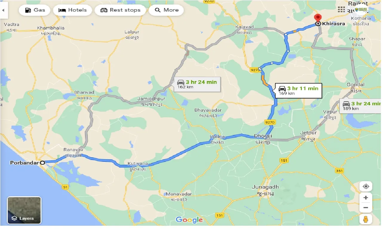 porbandar-to-khirasra-one-way
