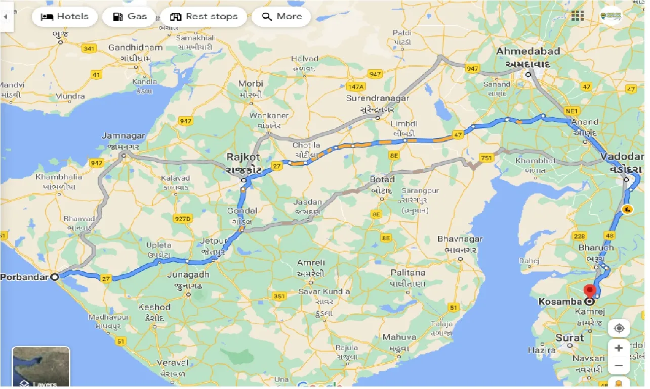 porbandar-to-kosamba-one-way