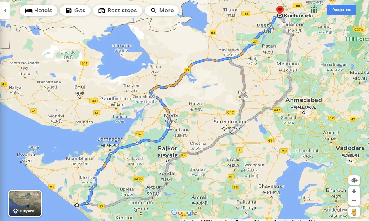 porbandar-to-kuchavada-one-way