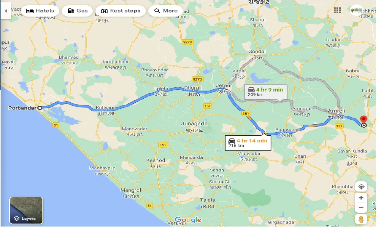 porbandar-to-liliya-mota-one-way