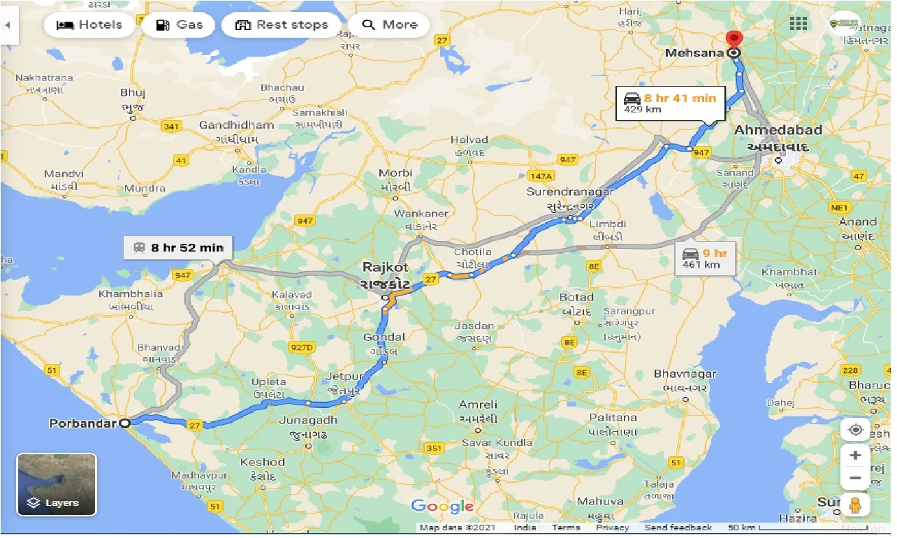 porbandar-to-mehsana-taxi