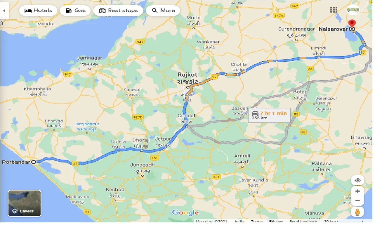 porbandar-to-nalsarovar-taxi