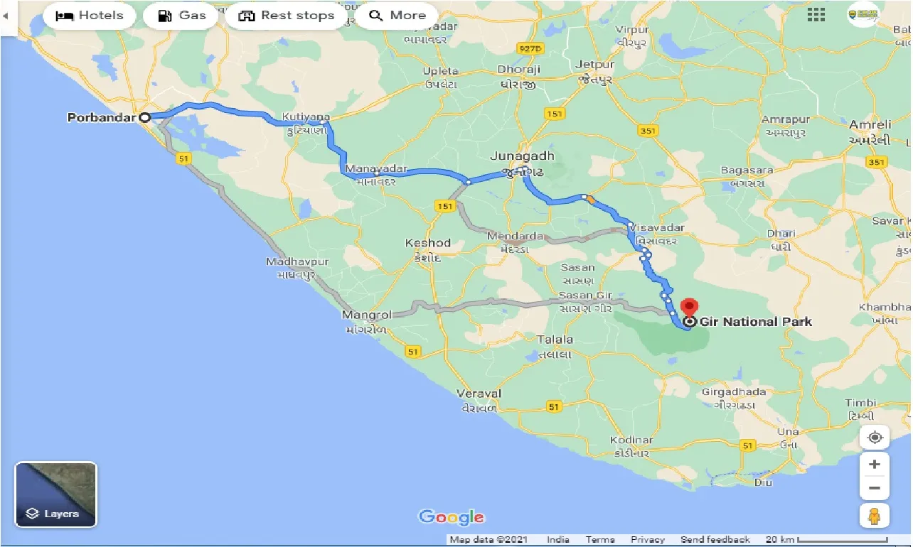 porbandar-to-sasan-gir-one-way