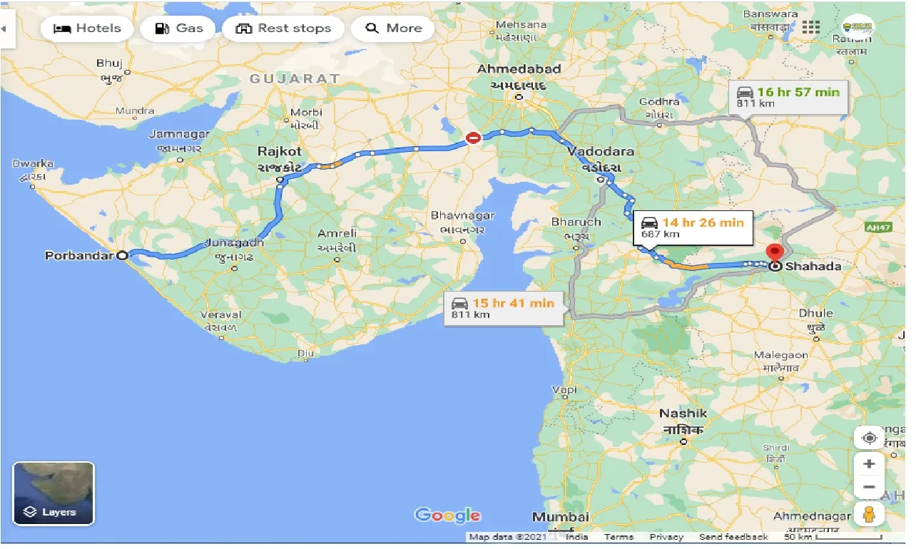 porbandar-to-shahada-one-way