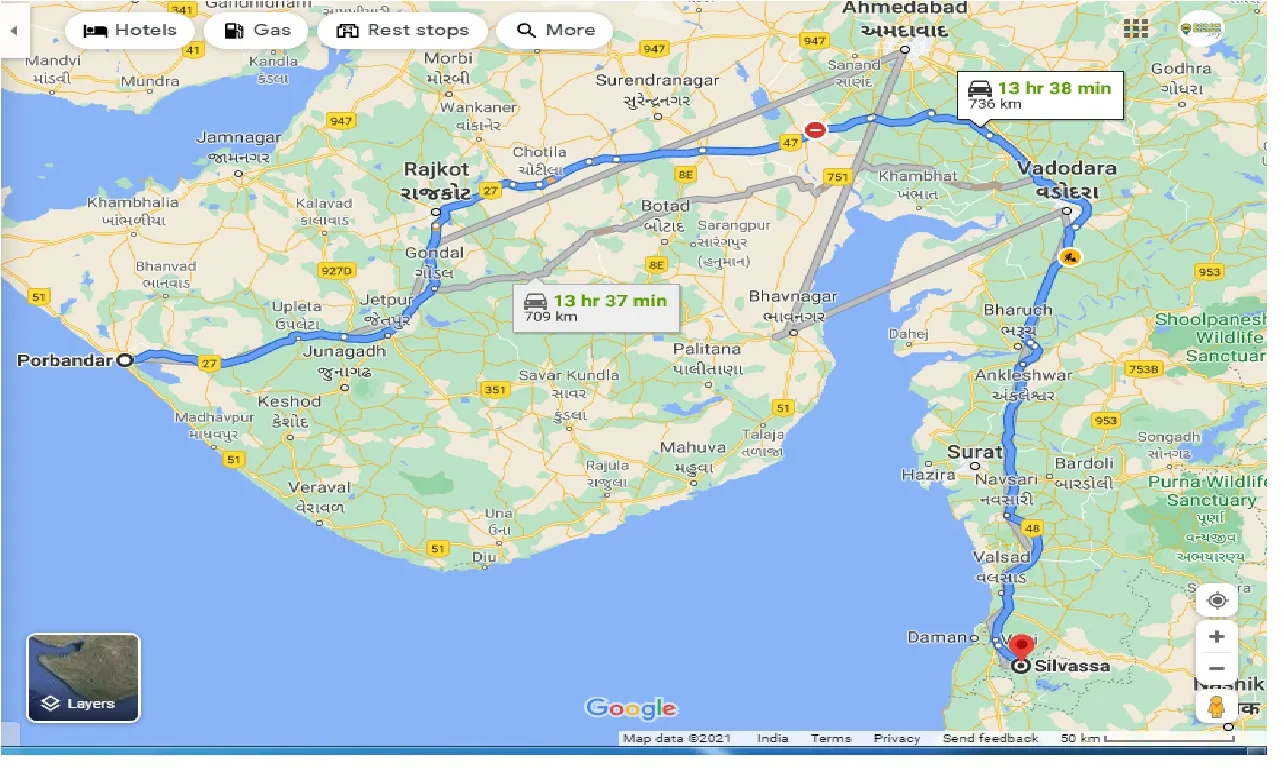 porbandar-to-silvassa-one-way