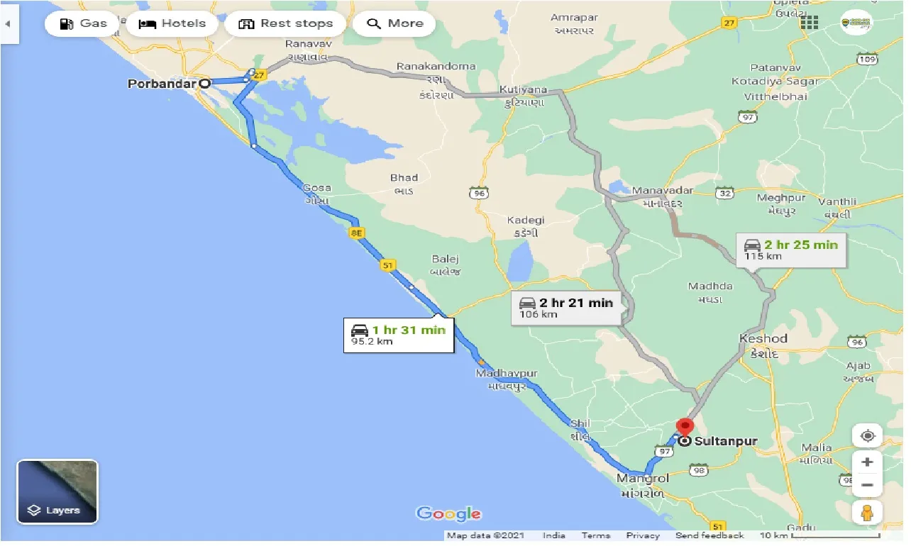 porbandar-to-sultanpur-one-way