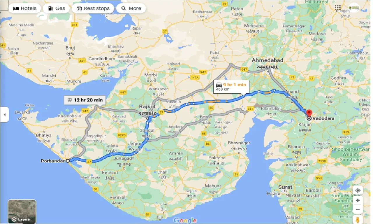 porbandar-to-vadodara-round-trip