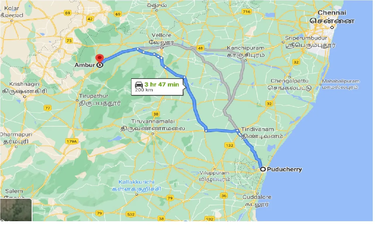 puducherry-to-ambur-taxi