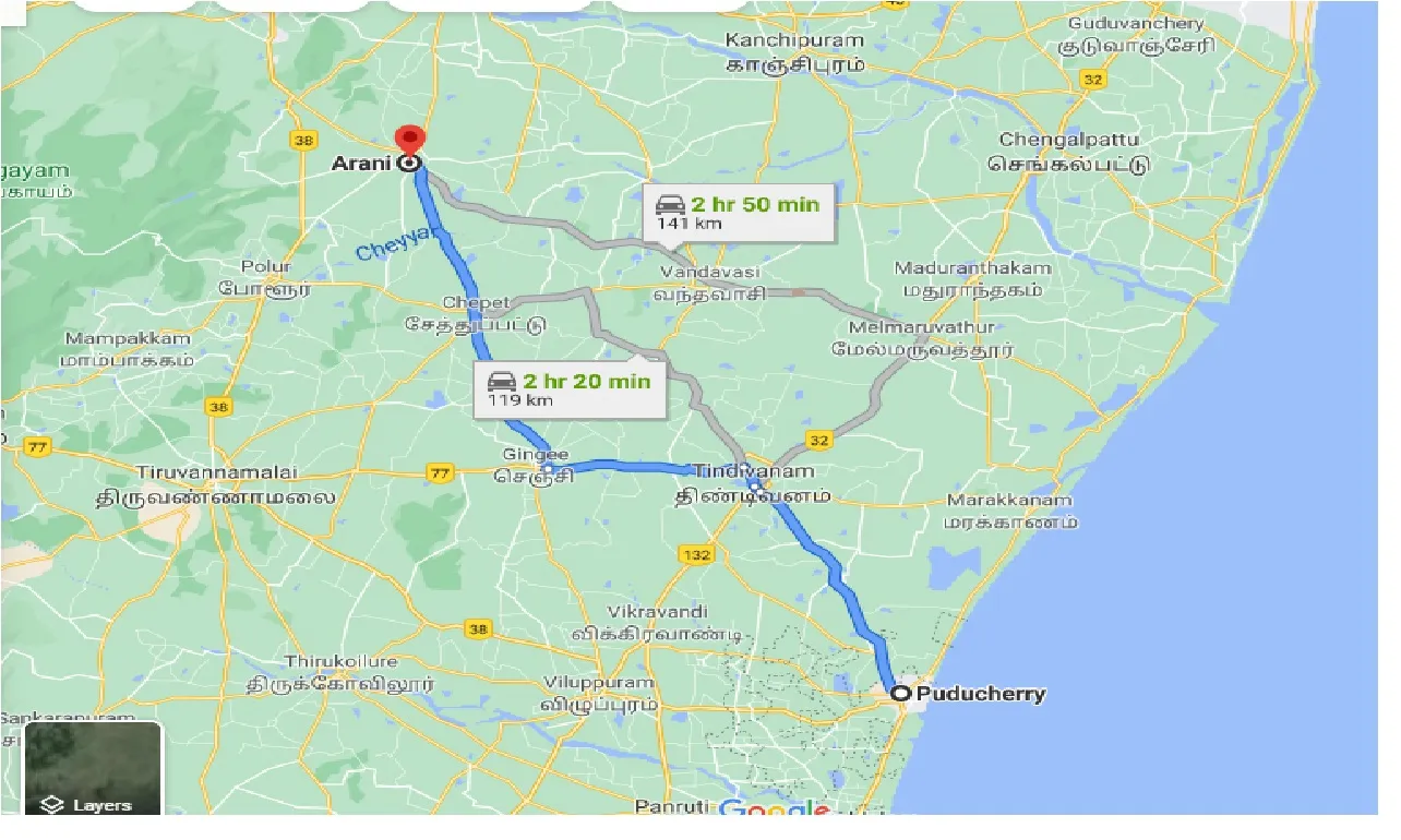 puducherry-to-arani-one-way