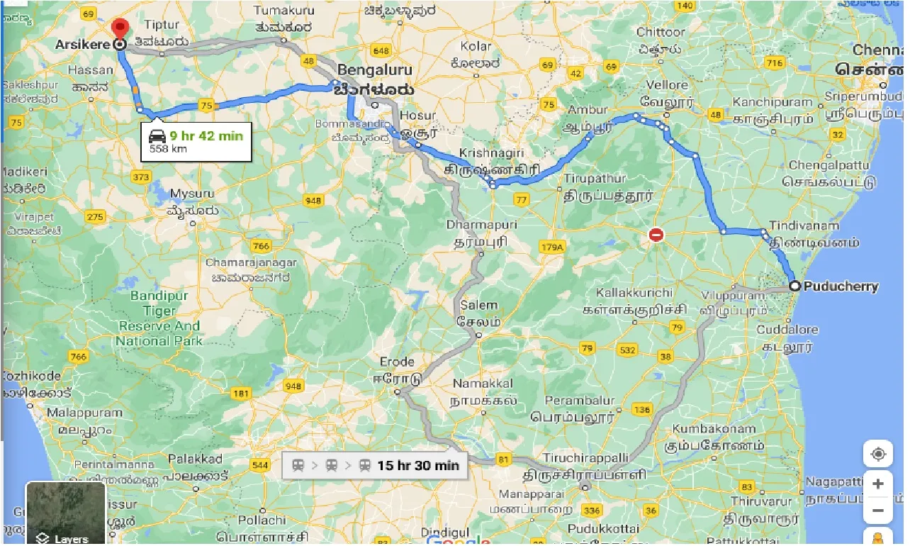 puducherry-to-arsikere-one-way