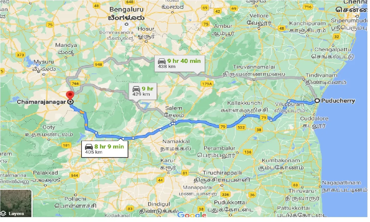puducherry-to-chamarajanagar-one-way