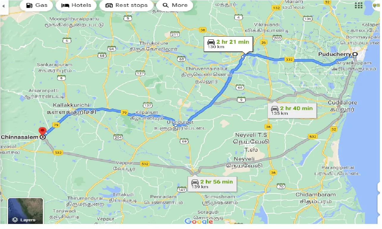 puducherry-to-chinnasalem-taxi