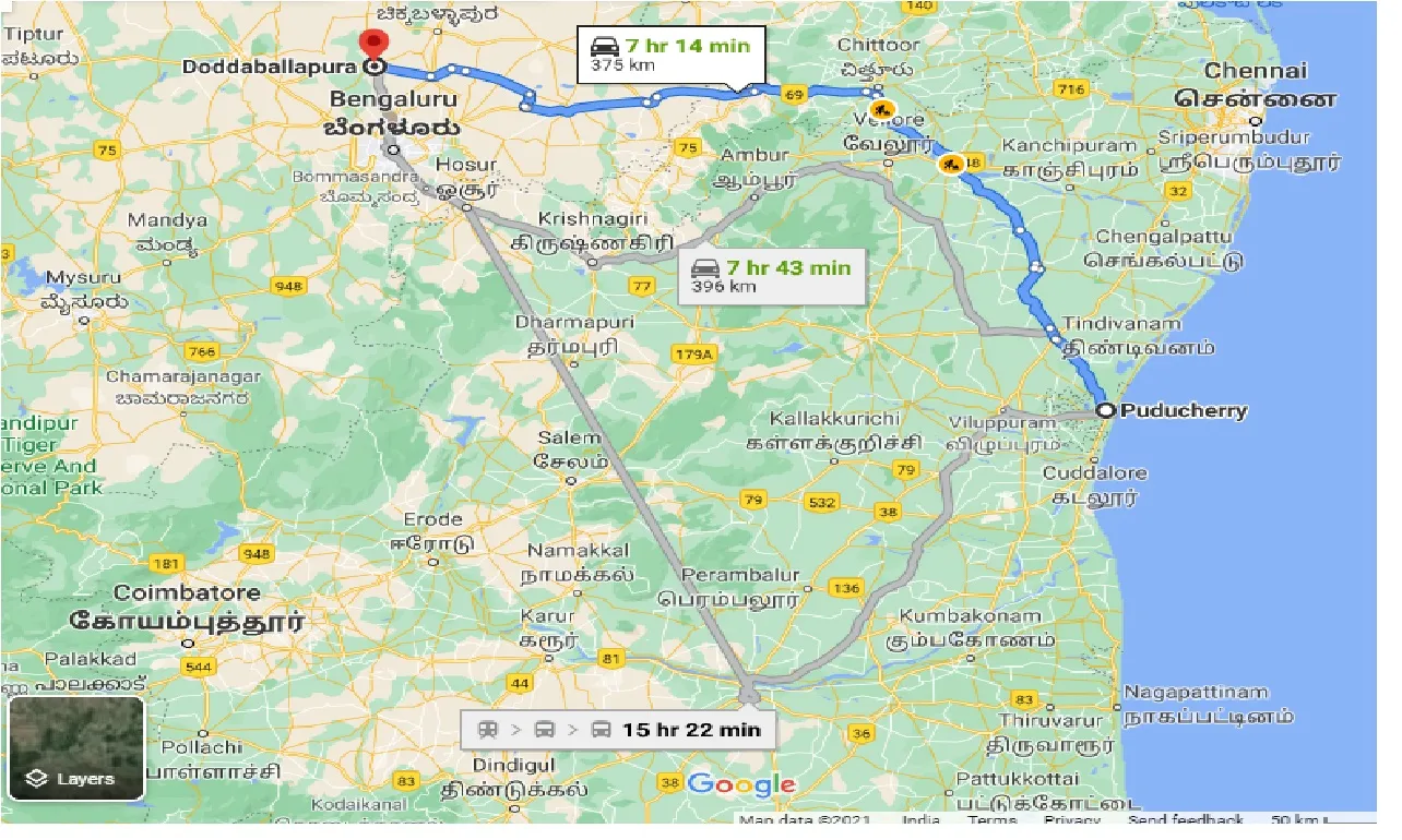 puducherry-to-doddaballapura-taxi