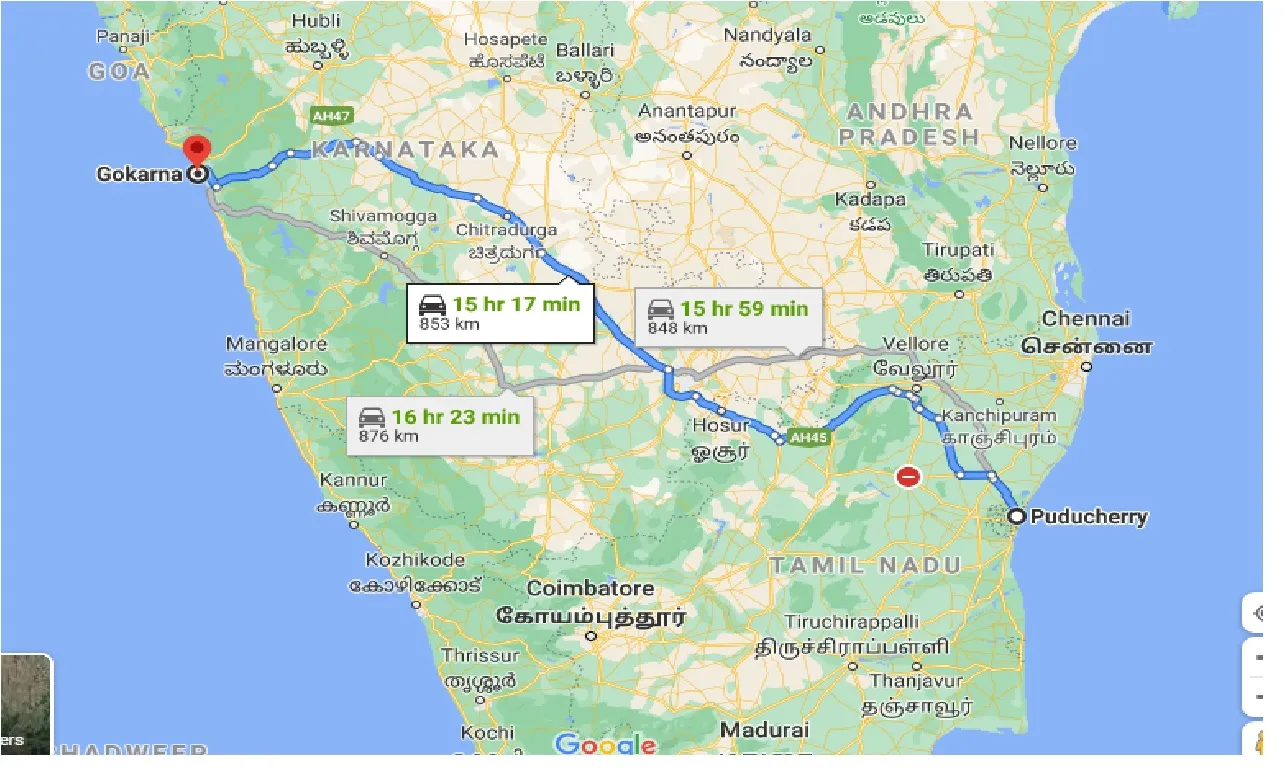 puducherry-to-gokarna-taxi