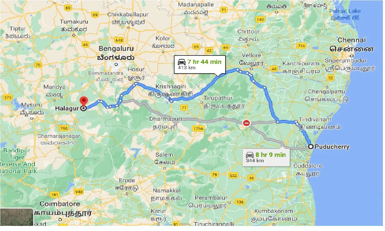 puducherry-to-halagur-one-way