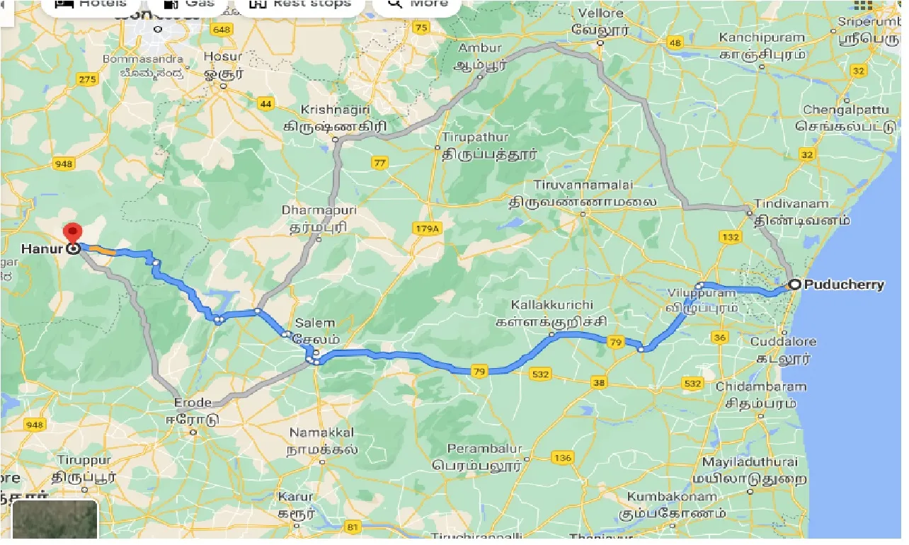 puducherry-to-hanur-one-way